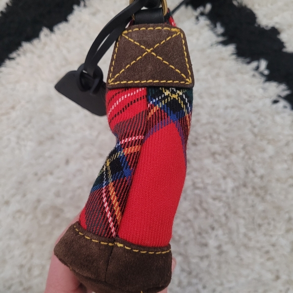 Vintage authentic Dooney & Bourke plaid red black crossbody purse tartan - Picture 5 of 16